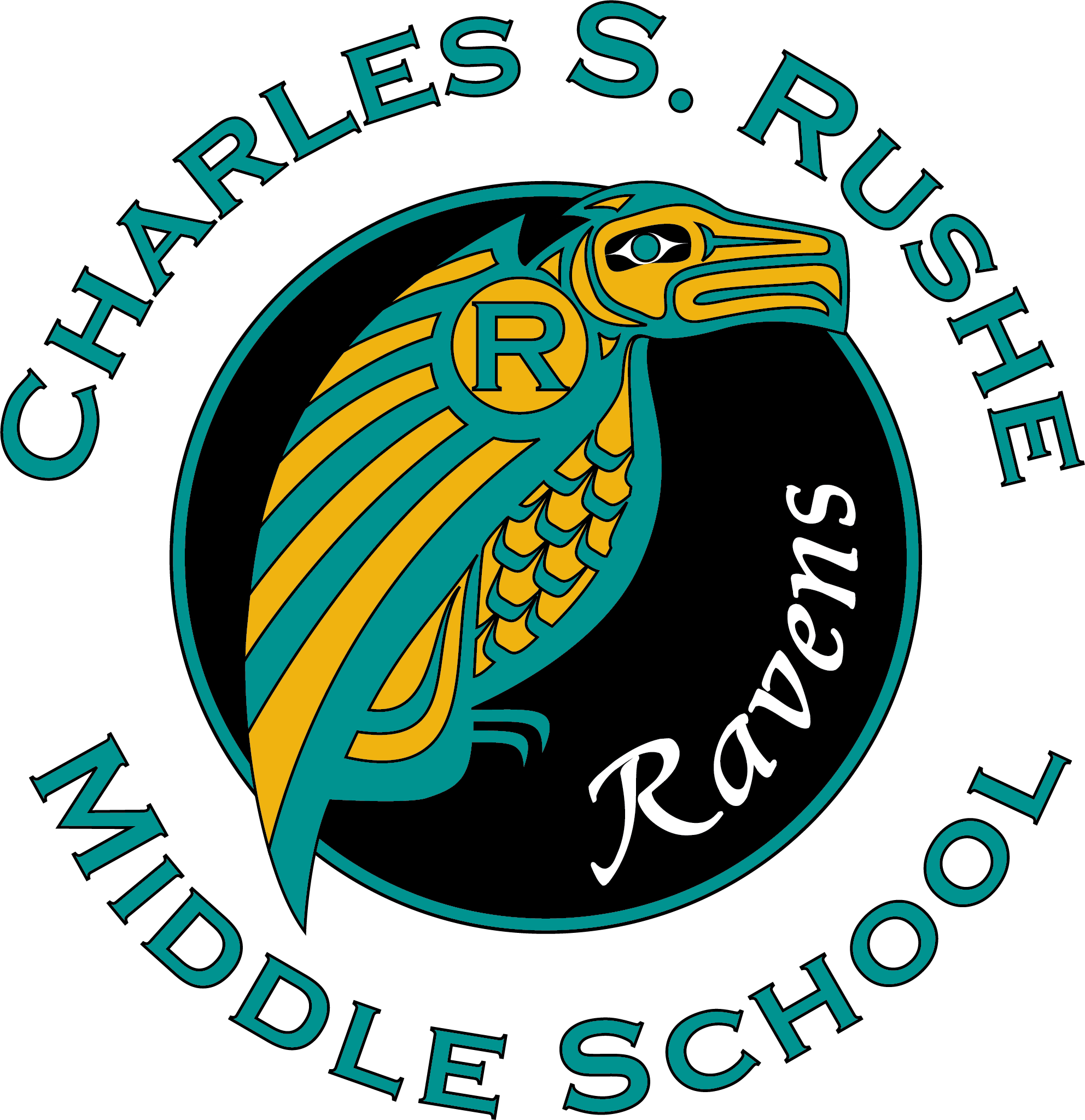 <p>Charles S. Rushe Middle School Ravens - school logo</p>