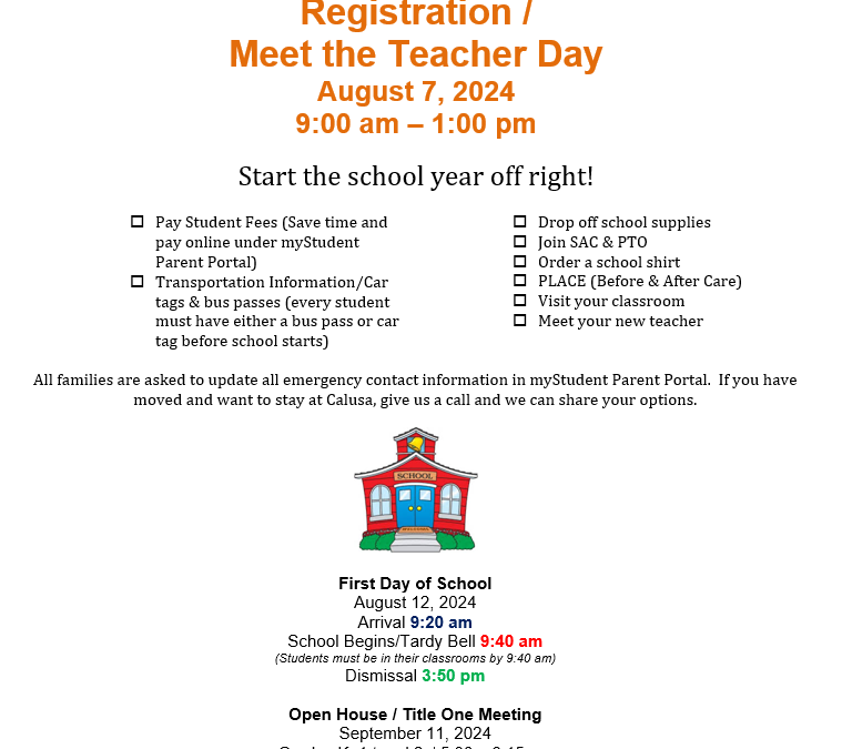 Meet the Teacher Day – SAVE THE DATE